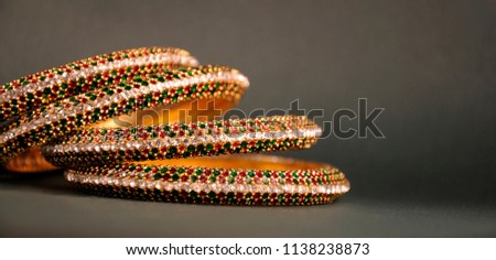 Indian Wedding  red and green gold bangles