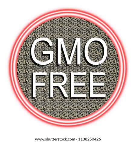 Gmo free button isolated. 3d illustration