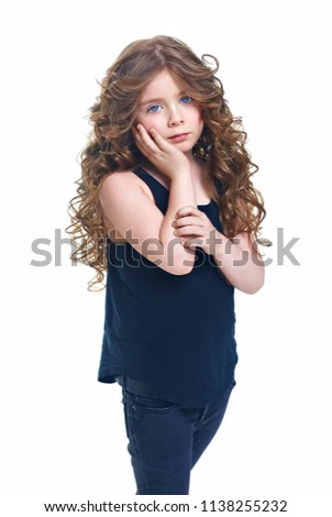 Portrait of the beautiful child isolated on white