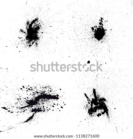 Grunge Distress Texture . ink blots, splats .Vector Illustration