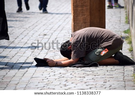 Beggar Begging on the street
