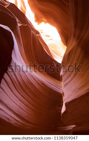 abstraction created by sandstone walls of Antelope Canyon, USA.