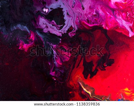 Black and red creative abstract hand painted background,brush acrylic painting on canvas, wallpaper, texture. Modern art. Contemporary art.