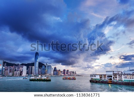 Hong Kong Cityscape in sunset