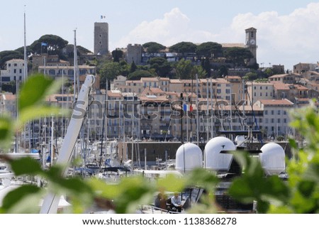 Picture of port of Cannes old city at the French Riviera, France, Europe