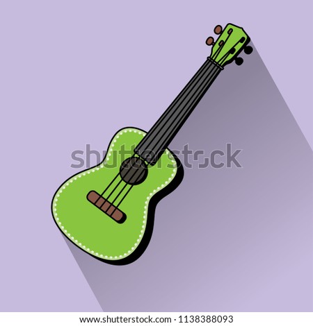 Concert Ukulele - Hawaiian string musical instrument. Vector illustration.
