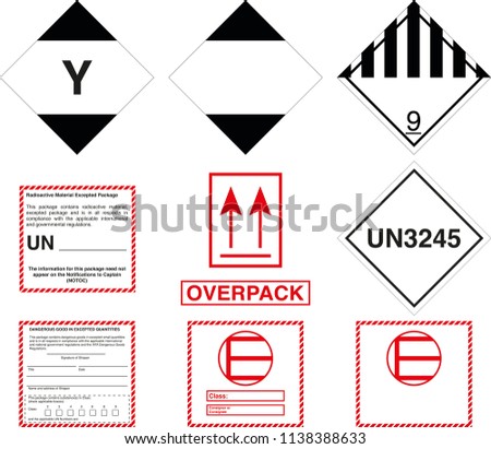 Dangerous Goods Shipping Labels Royalty-Free Stock Photo #1138388633