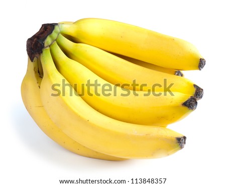 composition of the ripe banana on a white background. studio photography