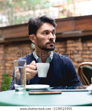 Businessman Having a coffee break