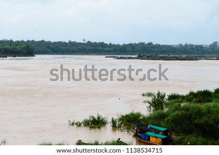 Mekong River Rainy season Thai-Laos border at Sam Phan bok Ubon Ratchathani Thailand