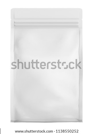 3D rendering plastic food bag mock-up on white background