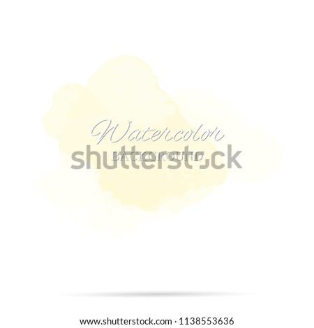 beautiful abstract yellow watercolor art hand paint on white background,brush textures for logo.There is a place for text.Perfect stroke design for headline.luxury boutique Illustrations.