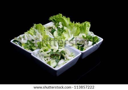 salad on the plates