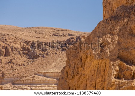 June 30 2018. Desert rocks, The Ramon Crater, Israel