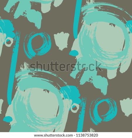 Dry Brush Strokes. Seamless Pattern for Textile, Linen, Chintz. Colorful Seamless Ornament in Modern Colors. Vector Abstract Background. Rapport