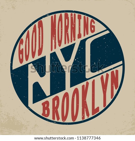 New York  Sport wear typography emblem, t-shirt stamp graphics, tee print, athletic apparel design. Vector illustration.