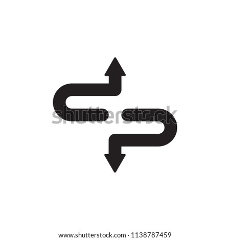 dp logo letter with up and down arrow