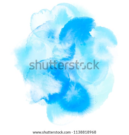 Vector watercolor blue texture background