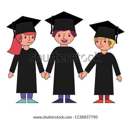 group of students graduted avatars characters