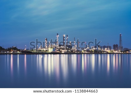 Oil refinery The Chao Phraya River, Samutprakarn, Thailand