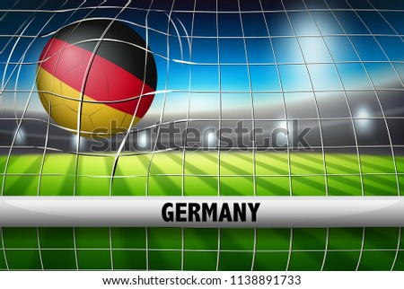 German football flag goal illustration