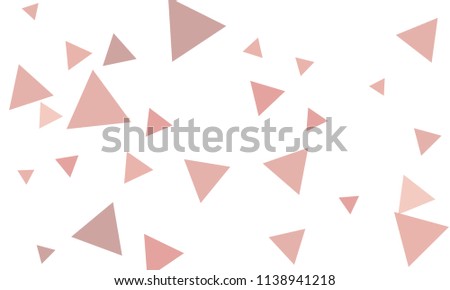 Many Violet and Pink Triangles of Different Size on White Background