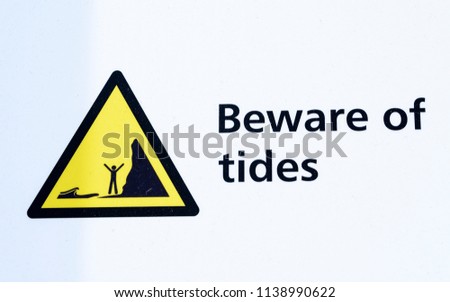 Beware of the tides sign UK