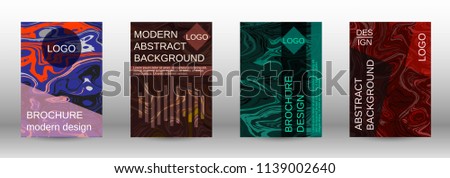 Marble texture covers set. Modern marble design with abstract lines. Creative fluid backgrounds from current forms to design a fashionable abstract cover, banner, poster, booklet. Vector illustration.