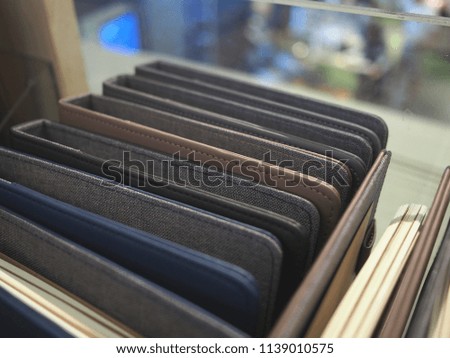 many leather notebook.