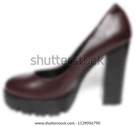Out of focus photos shoe women on white