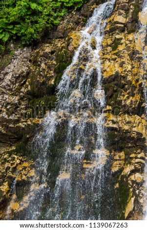 Beautiful Urlatoarea Waterfall in Bucegi Mountains, Busteni Romania