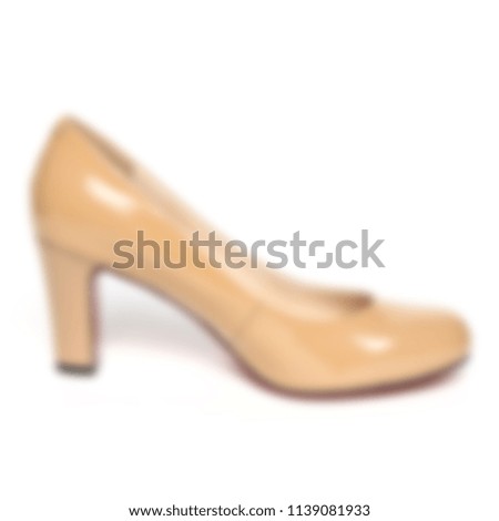 Out of focus photos shoe women on white