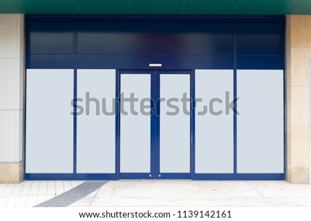Shop Boutique Store Front with Big Window and Place for Name