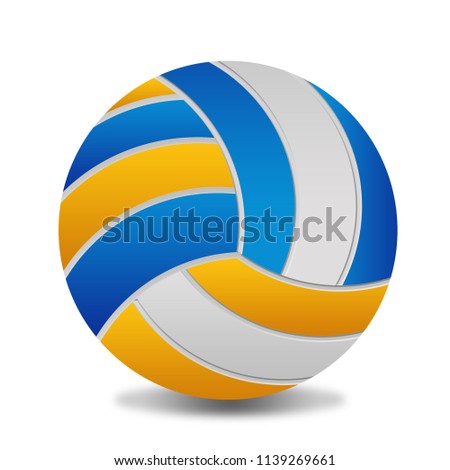 Volleyball ball on white background, vector illustration