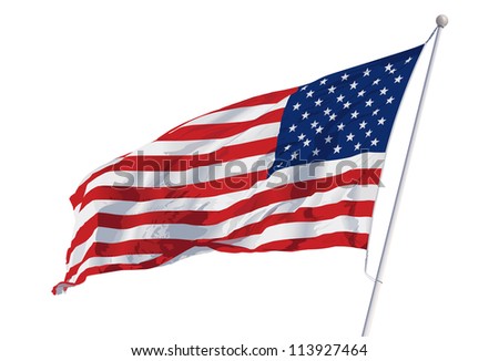 Vector American Flag waving isolated on white