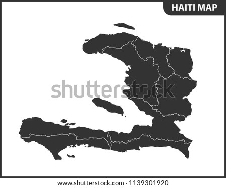 The detailed map of Haiti with regions or states. Administrative division.