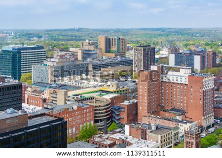 View of downtown New Haven, Connecticut Royalty-Free Stock Photo #1139311511