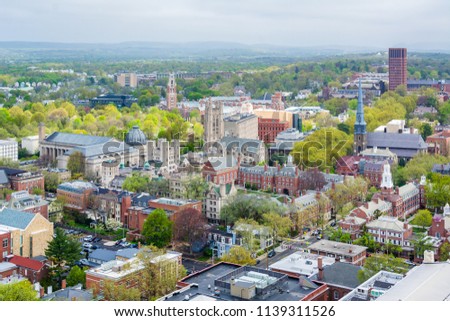 View of Yale University in New Haven, Connecticut Royalty-Free Stock Photo #1139311526