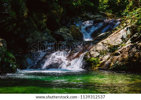 Waterfall scenery in summer