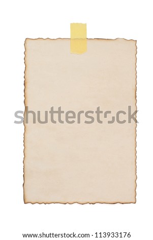 paper vintage parchment isolated on white background