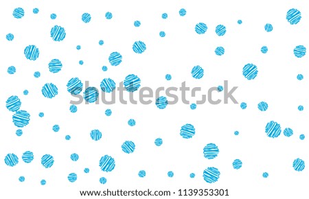 Many Blue Embroidered Circles of Different Size on White Background