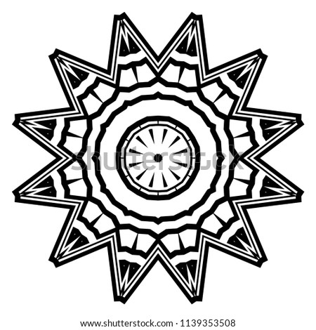 Flower GEOMETRIC mandala. Printable package decorative elements. Coloring page template. It is fantastic vector illustrations