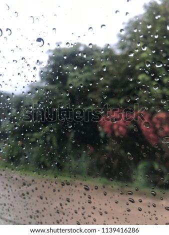 Rain splatters during storm