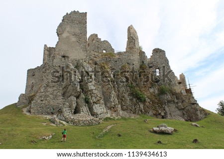 slovak ruins of castles Royalty-Free Stock Photo #1139434613