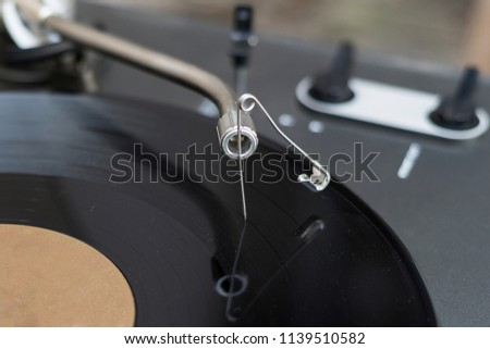 Safety Needle on music Vinyl on record player