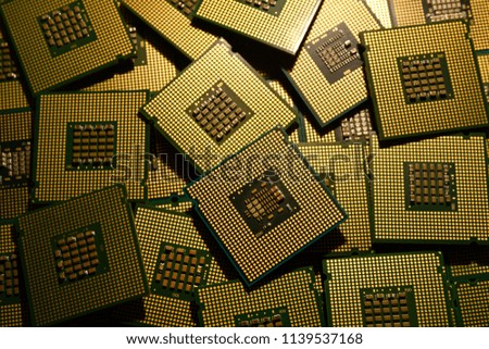 closeup of cpu chips