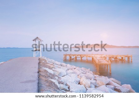 Natural seacoast skyline over ocean coastline, landscape background