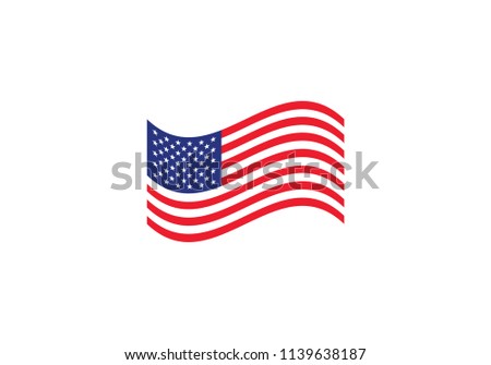 USA flag waving coat of arms country emblem state symbol stripes and stars United States