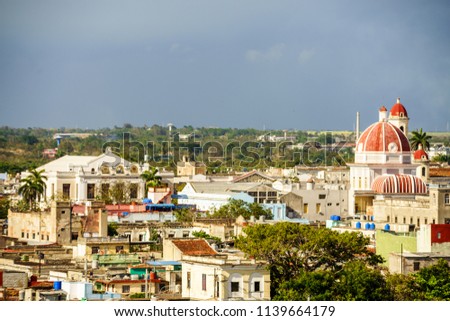 Overlooking at the spectacular colonial city of Cienfuegos in Cuba.
Downtown area of Cienfuegos, Cuba.