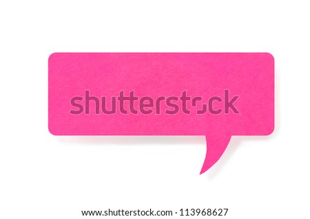 one speech bubble on white background